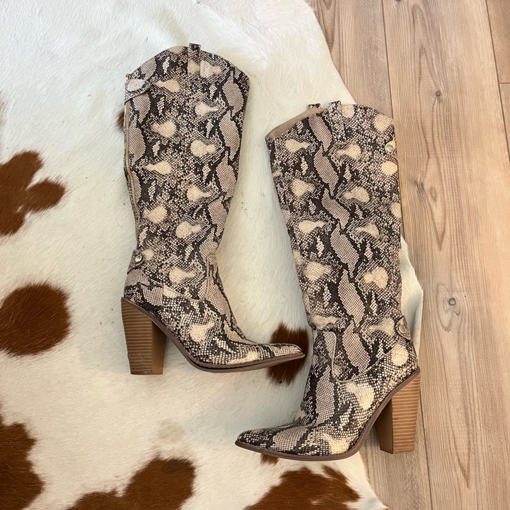 Tall Snake Skin Boots